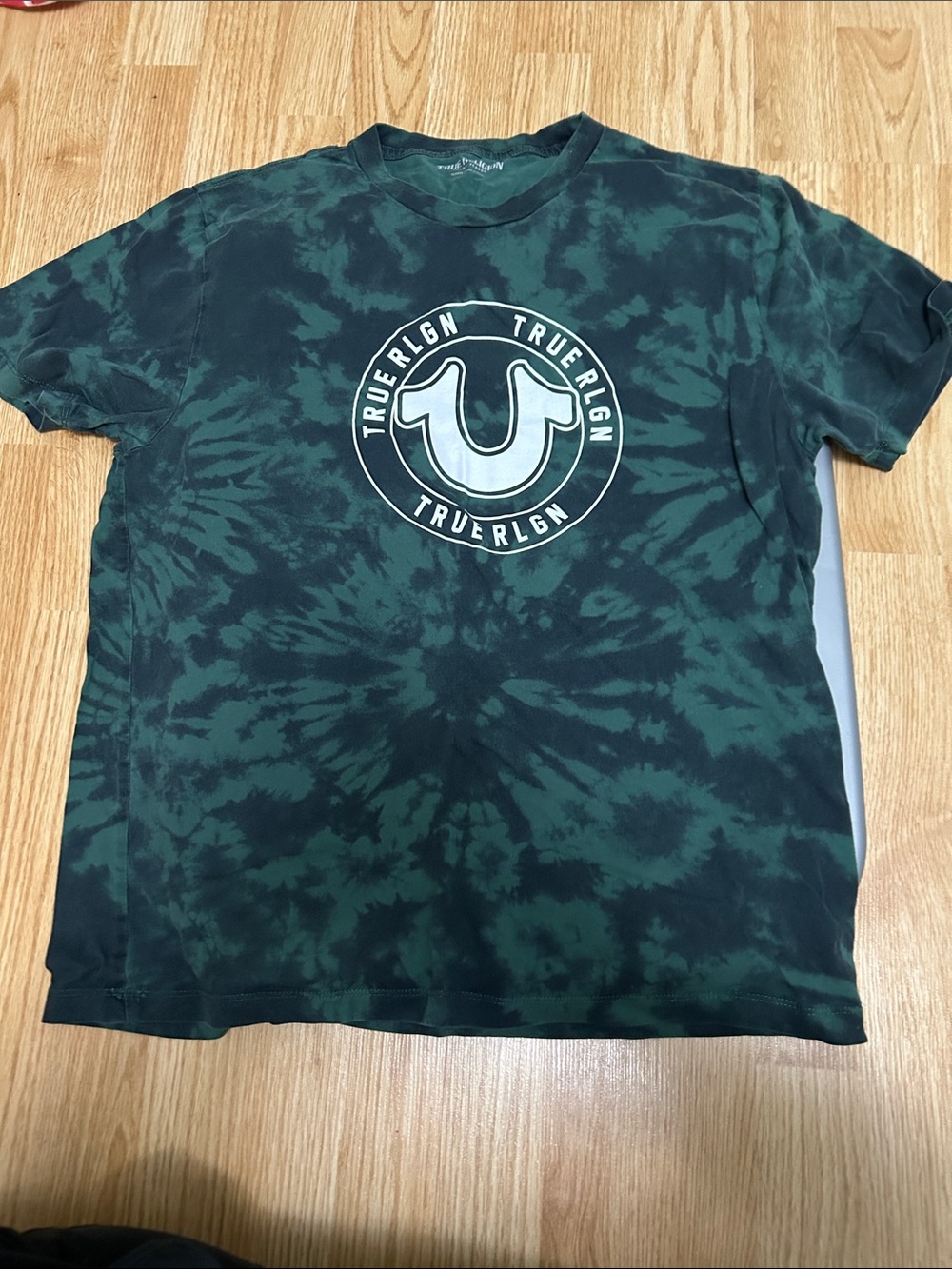 True Religion Green Tie-Dye Logo Short Sleeve Tee